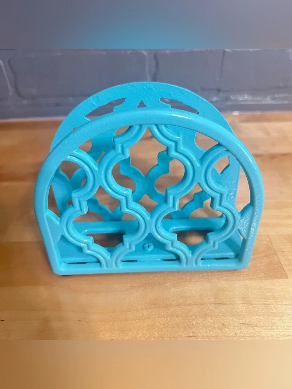 Blue Donuts Cast Iron Classic Napkin Holder-Aqua Blue